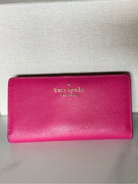 kate spade hot pink bifold wallet